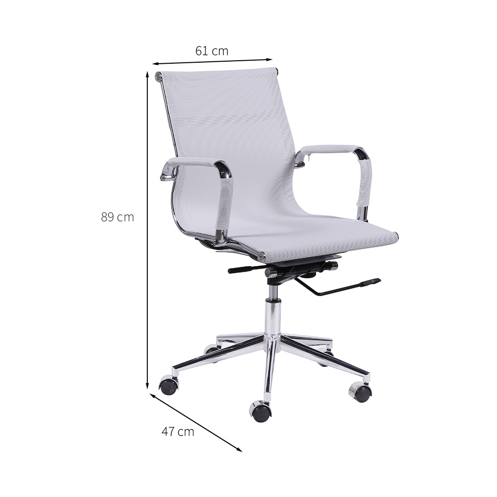 Conjunto com 2 Cadeiras de Escritório Secretária Giratória Milão I Branco