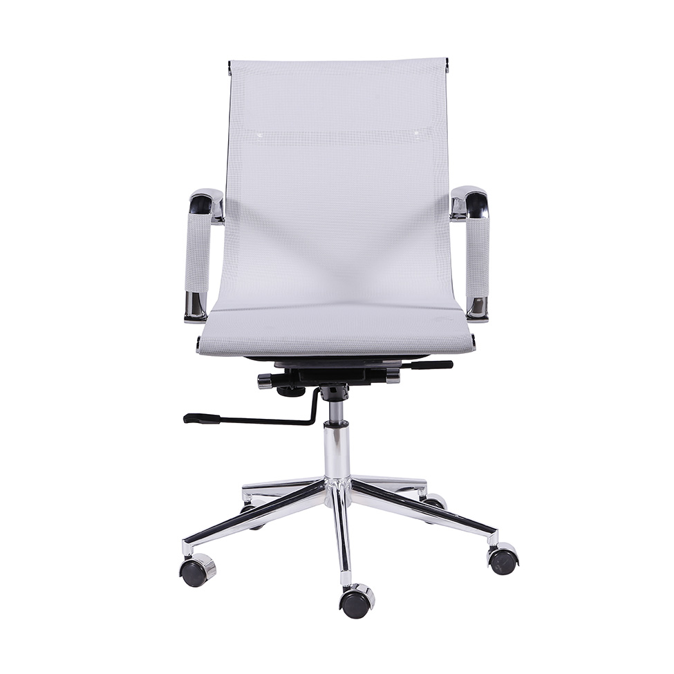 Conjunto com 2 Cadeiras de Escritório Secretária Giratória Milão I Branco