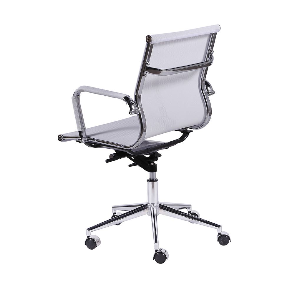Conjunto com 2 Cadeiras de Escritório Secretária Giratória Milão I Branco
