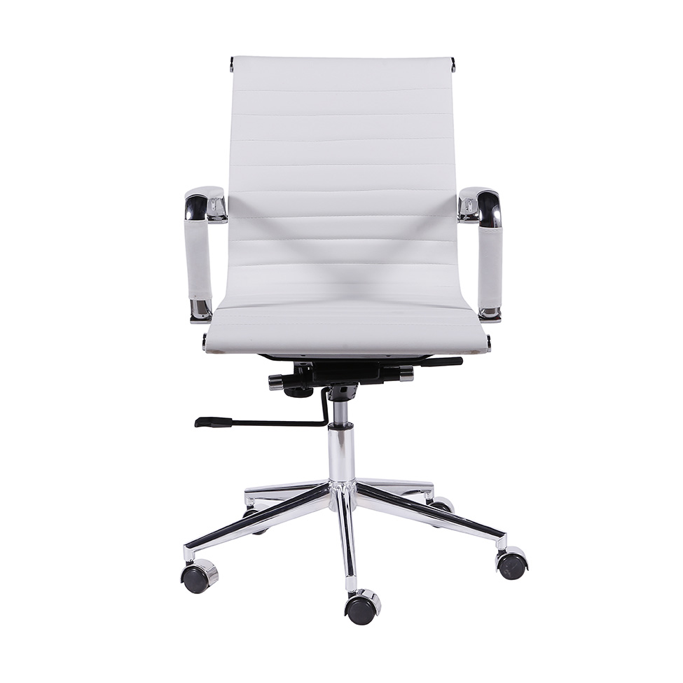 Conjunto com 2 Cadeiras de Escritório Secretária Giratória Milão II Branco