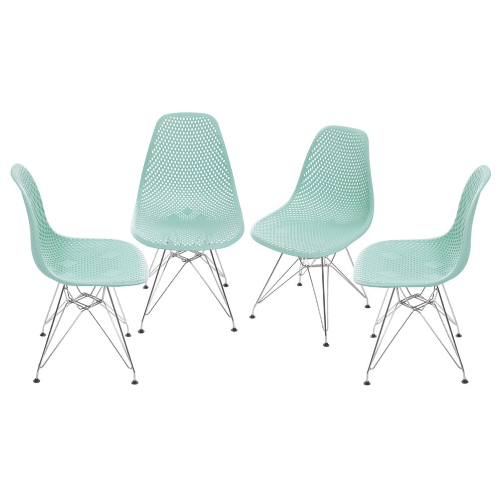 KIT 04 CADEIRAS 1119 PP TIFFANY BASE METAL
