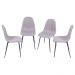 KIT 04 CADEIRAS PP CINZA BASE COR PRETA