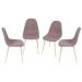 KIT 04 CADEIRAS PP MARROM BASE COR MADEIRA