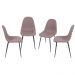 KIT 04 CADEIRAS PP MARROM BASE COR PRETA