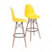 KIT 2 BANQUETAS 6602 PP AMARELA BASE MADEIRA