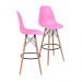 KIT 2 BANQUETAS 6602 PP ROSA BASE MADEIRA