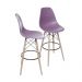KIT 2 BANQUETAS 6602 PP ROXA BASE MADEIRA
