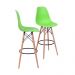 KIT 2 BANQUETAS 6602 PP VERDE BASE MADEIRA