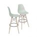 KIT 2 BANQUETAS 6602 PP VERDE CLARO BASE MADEIRA
