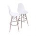KIT 2 BANQUETAS 6619 PP BRANCA BASE MADEIRA