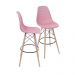 KIT 2 BANQUETAS 6619 PP ROSA BASE MADEIRA