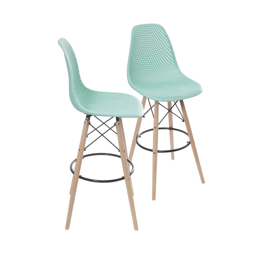 KIT 2 BANQUETAS 6619 PP TIFFANY BASE MADEIRA