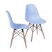 KIT 2 CADEIRAS 1102 PP AZUL BASE MADEIRA - KIDS
