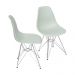 KIT 2 CADEIRAS 1102 PP VERDE CLARO BASE CROMADA