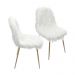 KIT 2 CADEIRAS 1115 PELO BRANCO BASE METAL COR MADEIRA