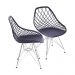 KIT 2 CADEIRAS 1118 PP PRETA BASE METAL
