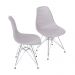 KIT 2 CADEIRAS 1119 PP BRANCA BASE CROMADA