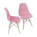 KIT 2 CADEIRAS 1119 PP ROSA BASE MADEIRA