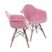 KIT 2 CADEIRAS 1120 PP ROSA BASE MADEIRA