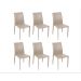 Kit 06 Cadeiras glam Corino Fendi estrut Metal 90.5x46.5x43cm