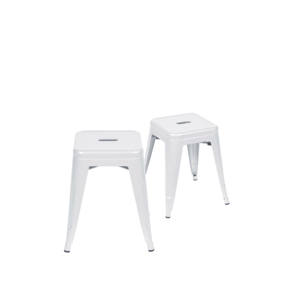 Kit 2 Banquetas Baixas Titan em Aço Cor Branca