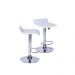 Kit 2 Banquetas de Bar Wave Estofadas Cor Branca - Base Cromada
