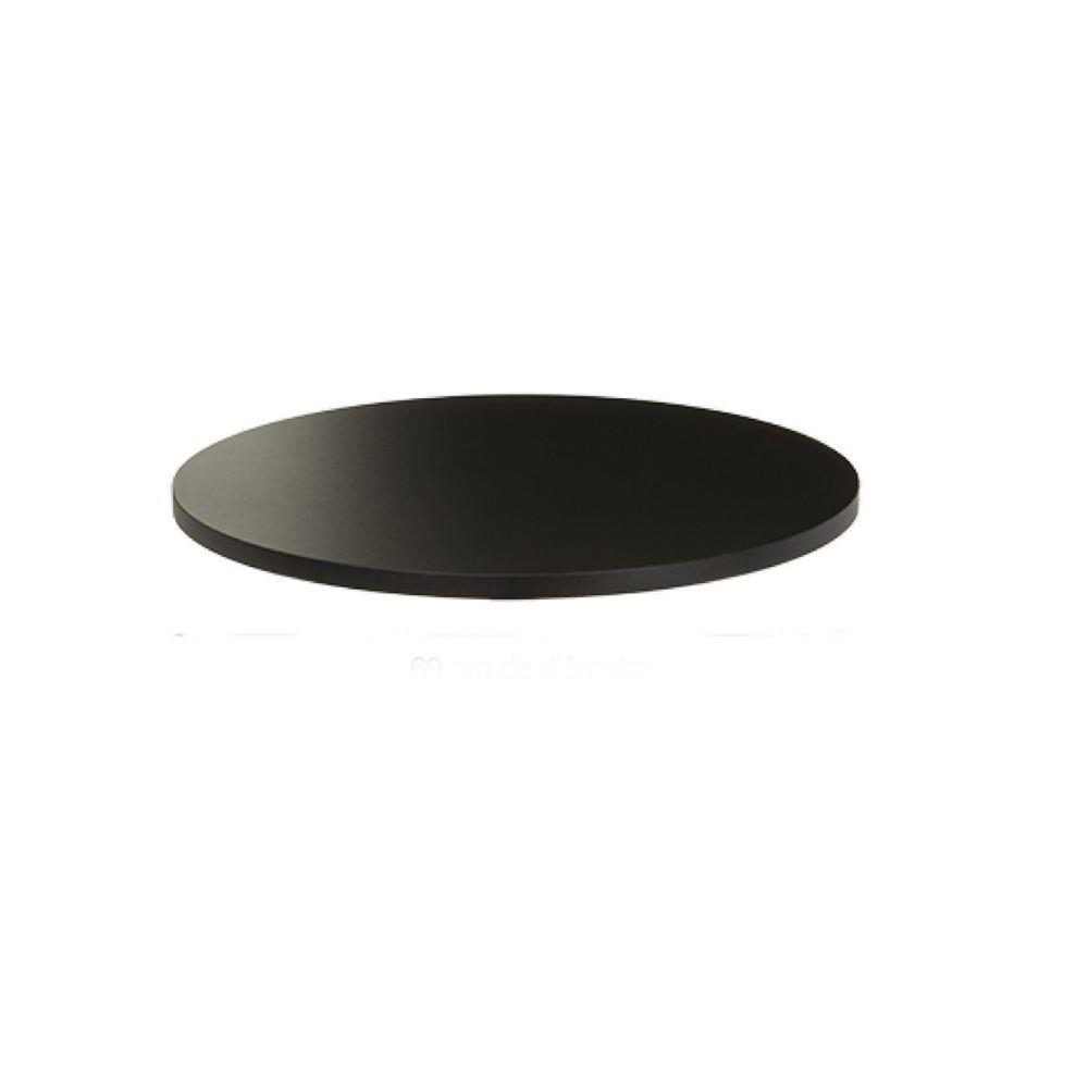 Tampo  De Mesa Redondo Sala De Jantar 70Cm Madeira Preto