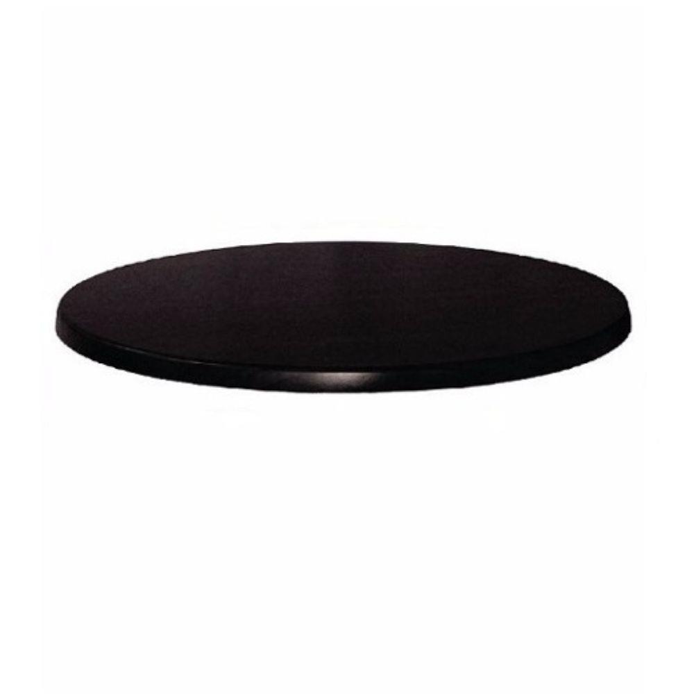 Tampo  De Mesa Redondo Sala De Jantar 80Cm Madeira Preto
