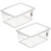 2 Caixas Organizadoras Plástica 15L com Tampa Ordene My Closet Retangular Transparente