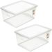 2 Caixas Organizadoras Plástica 60L Tampa My Closet Ordene Transparente Empilháveis