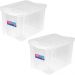 2 Caixas Organizadoras Plástica Altas 30L Ordene Organize Brinquedos Closet Incolor
