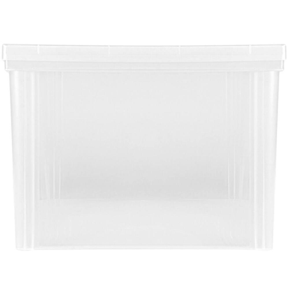 2 Caixas Organizadoras Plásticas 65L Tampa com Trava Empilháveis Transparentes Radical Color