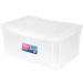 2 Caixas Organizadoras Plásticas 65L Tampa com Trava Empilháveis Transparentes Radical Color