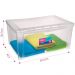 2 Caixas Organizadoras Plásticas 65L Tampa com Trava Empilháveis Transparentes Radical Color