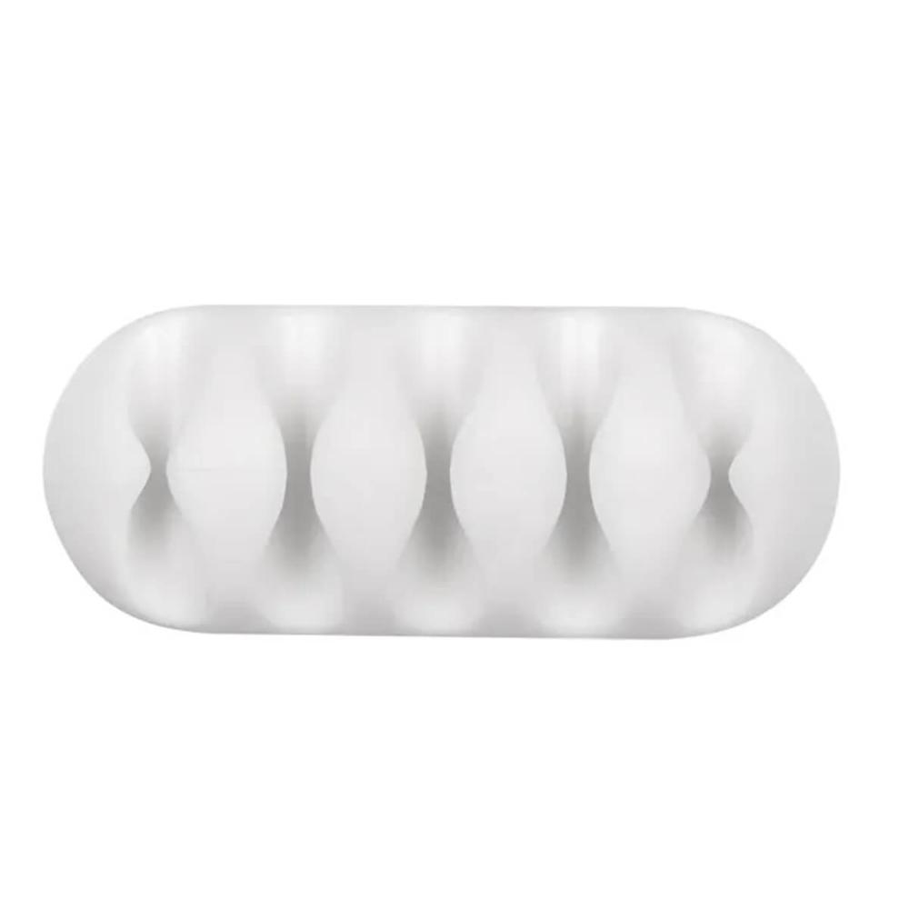 2 Organizador de 5 Cabos e Fios Adesivo Emborrachado Branco Ordene 6,5cm Aplik