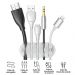 2 Organizador de 5 Cabos e Fios Adesivo Emborrachado Branco Ordene 6,5cm Aplik