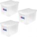 3 Caixas Organizadoras Ordene com Tampa Click 30L 42,5x30,5cm Incolor