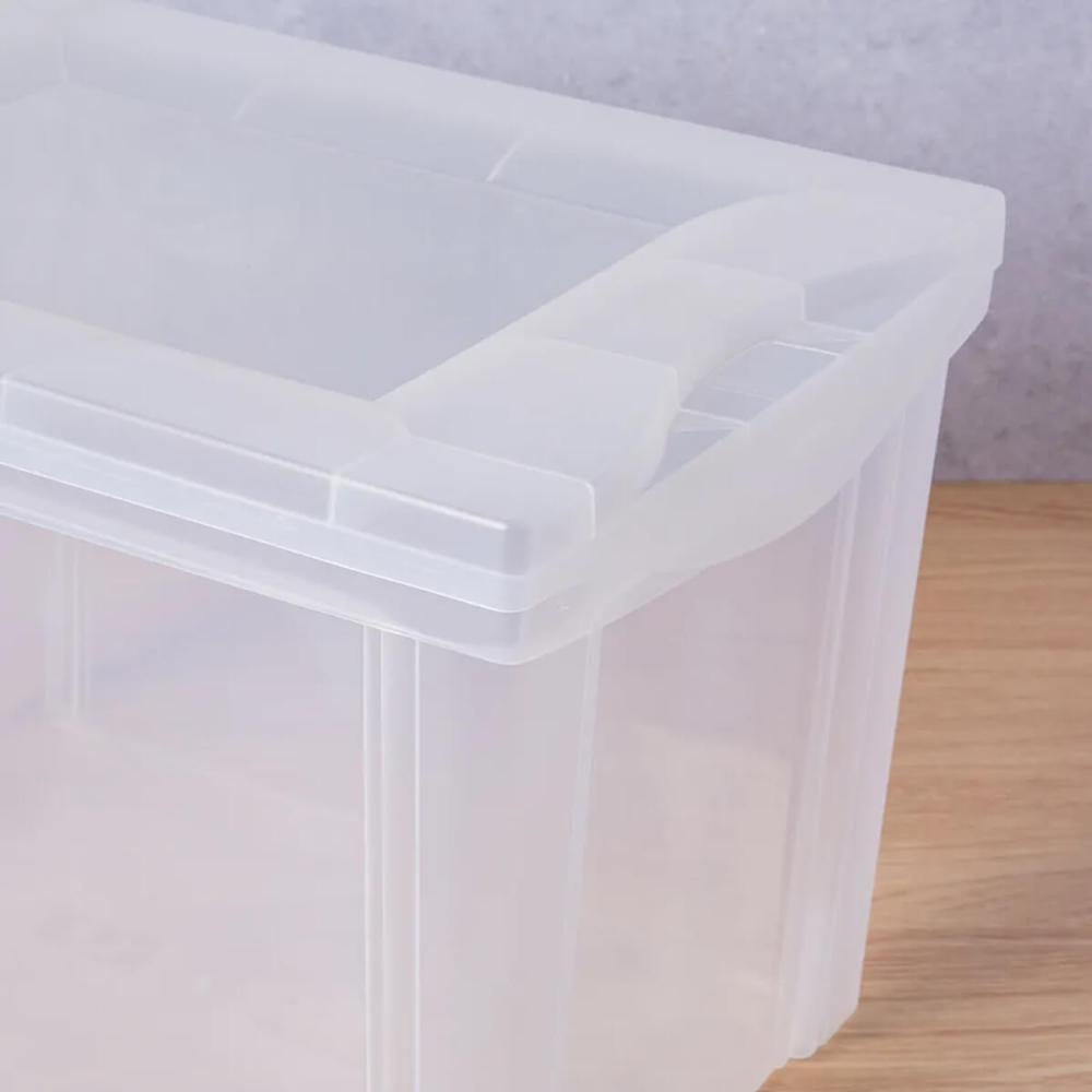 3 Caixas Organizadoras Ordene com Tampa Click 30L 42,5x30,5cm Incolor
