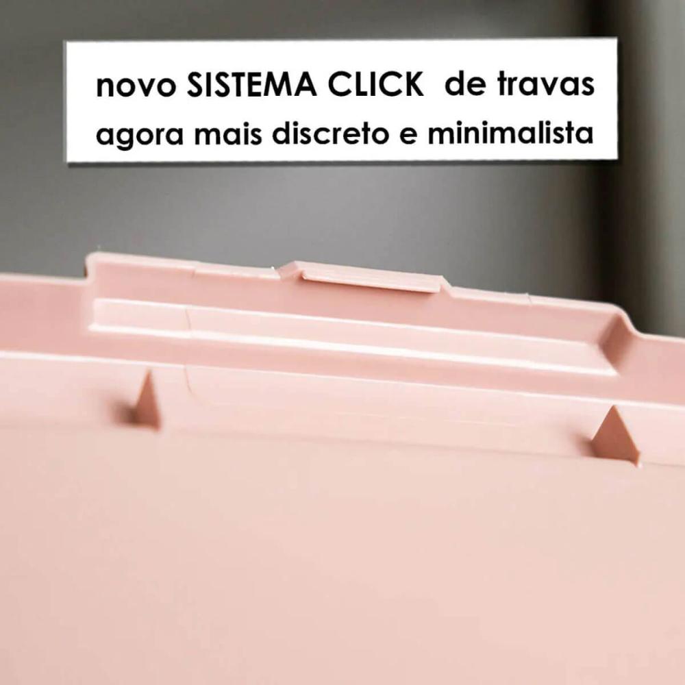 4 Caixas Organizadoras com Tampa 7,5L Ordene Empilháveis Escritório Closet Lavanderia