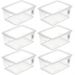 6 Caixas Organizadoras 15L Plástico Empilháveis com Tampa My Closet Ordene Multiuso Transparente