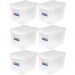 6 Caixas Organizadoras Plásticas Média Alta 30L Ordene Transparentes Radical Color