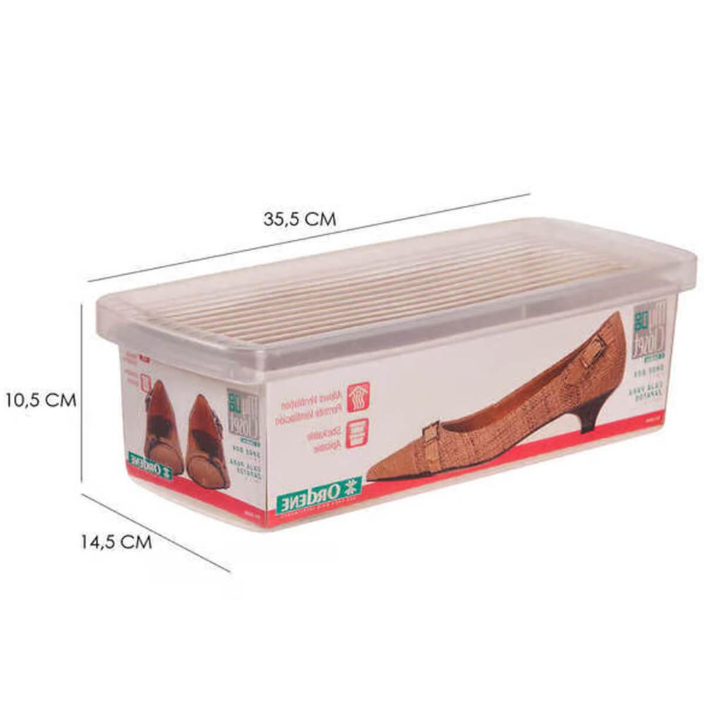 6 Caixas de Sapato Ordene Pequena 28 a 34 Empilhável Transparente