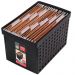 8 Caixas para Pastas Suspensas 42x27cm Pretas Arquivo Largo com Furação Office Line Ordene