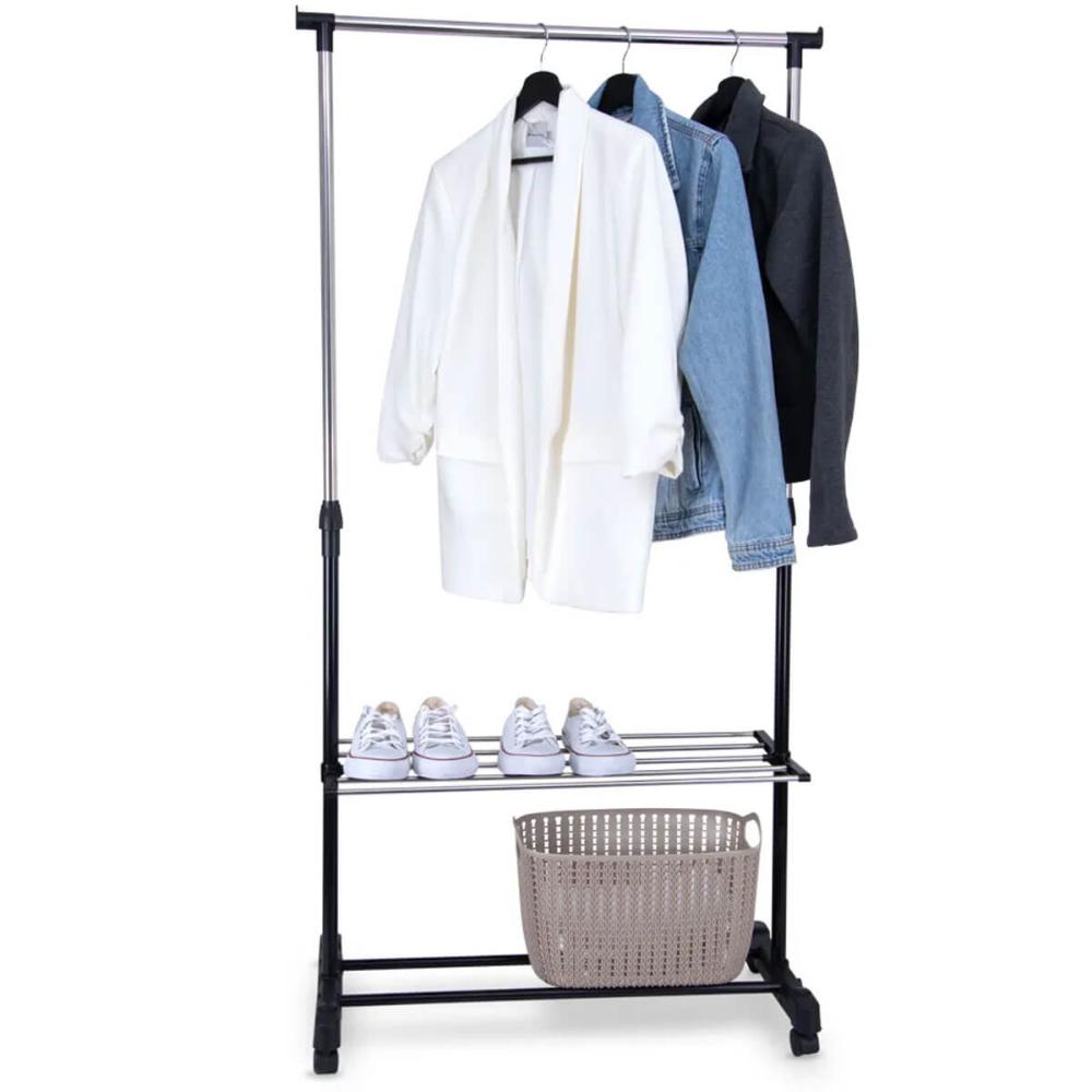 Arara Sapateira Regulável 80 a 155cm Ordene Expositor Calçados Closet Rodinhas My Closet