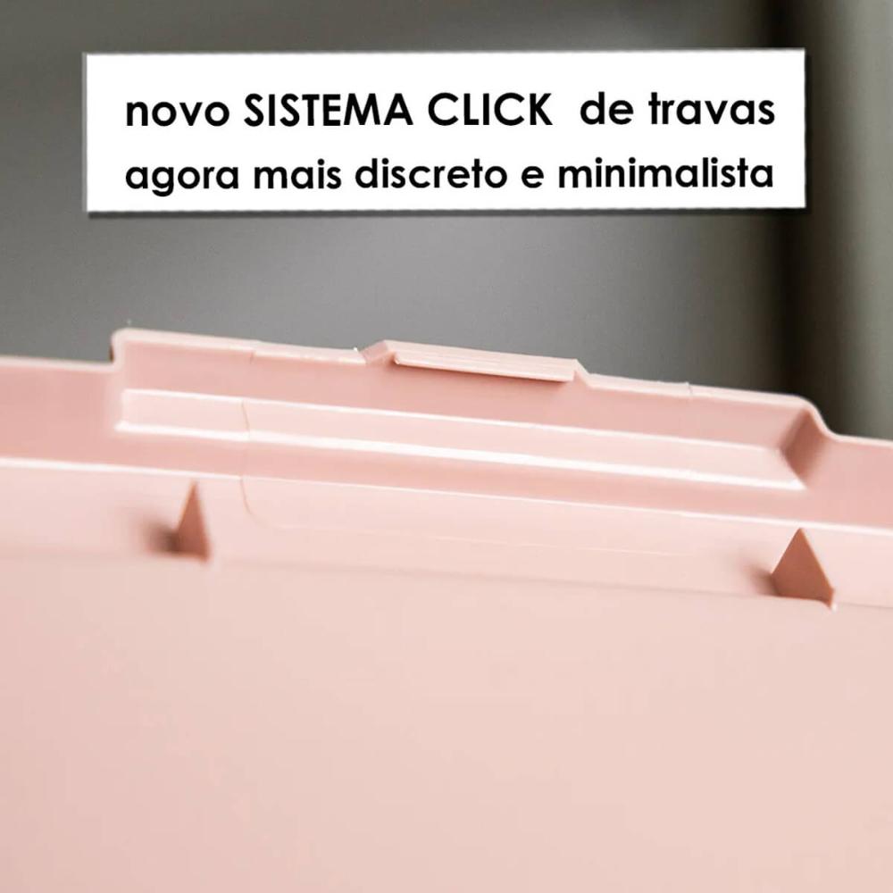Caixa Organizadora 7,5L Tampa Click Ordene My Closet Plástic