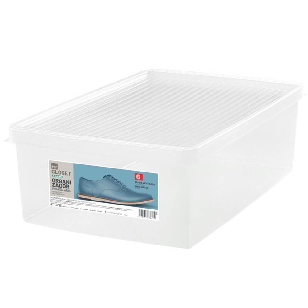 Caixa de Sapato Transparente Empilhável Grande Ordene Organi