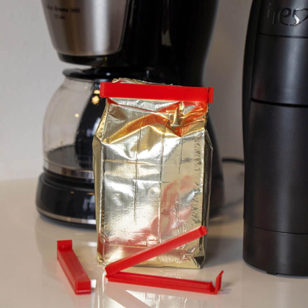 Conjunto com 9 Clipes Plásticos P M G Prendedores para Alimentos Ordene Coloridos