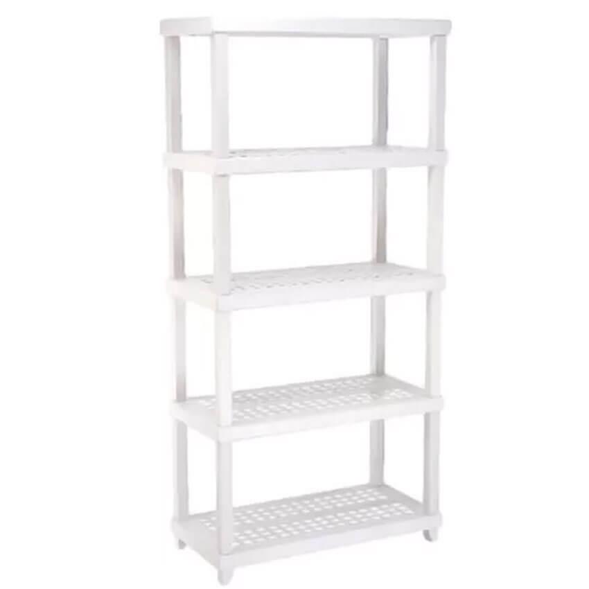 Estante Modular Plástica 5 Prateleiras Câmara Fria Até 250kg Multiuso Ordene Branca
