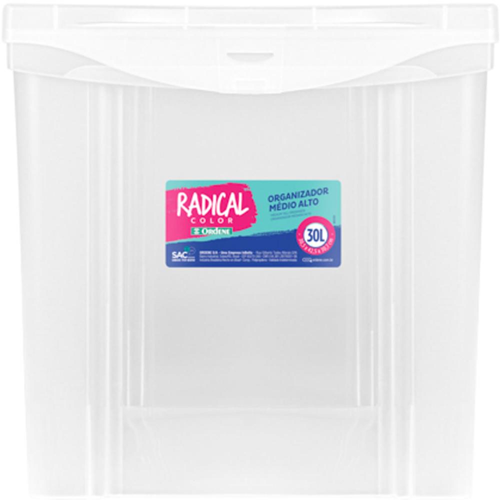 Kit 12 Caixas Organizadoras 30L Multiuso Alta Ordene Transparente Radical Color