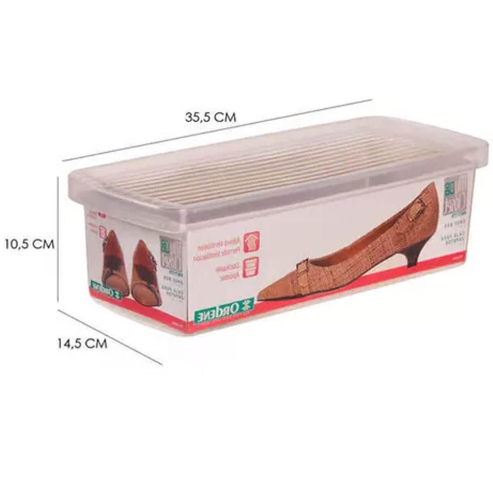 Kit 12 Caixas de Sapato Ordene Pequena 28 a 34 Empilhável Transparente